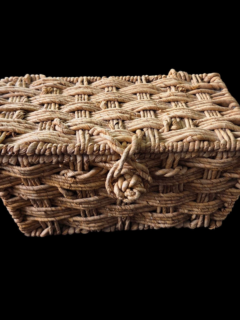 Vintage Rattan Sewing Storage Basket